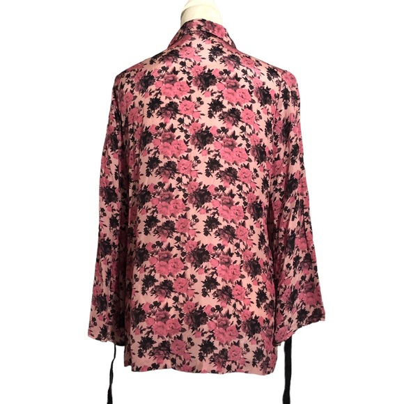 Dhruv Kapoor floral 100% silk long sleeve button down shirt. Sz Small - Picture 4 of 7